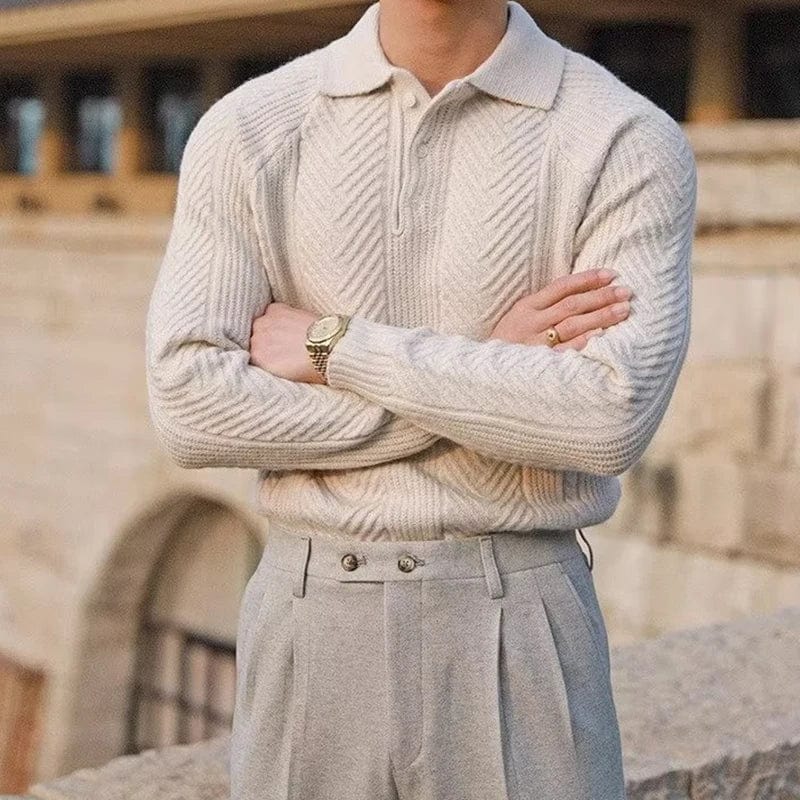Polyester Sweater with Button Front