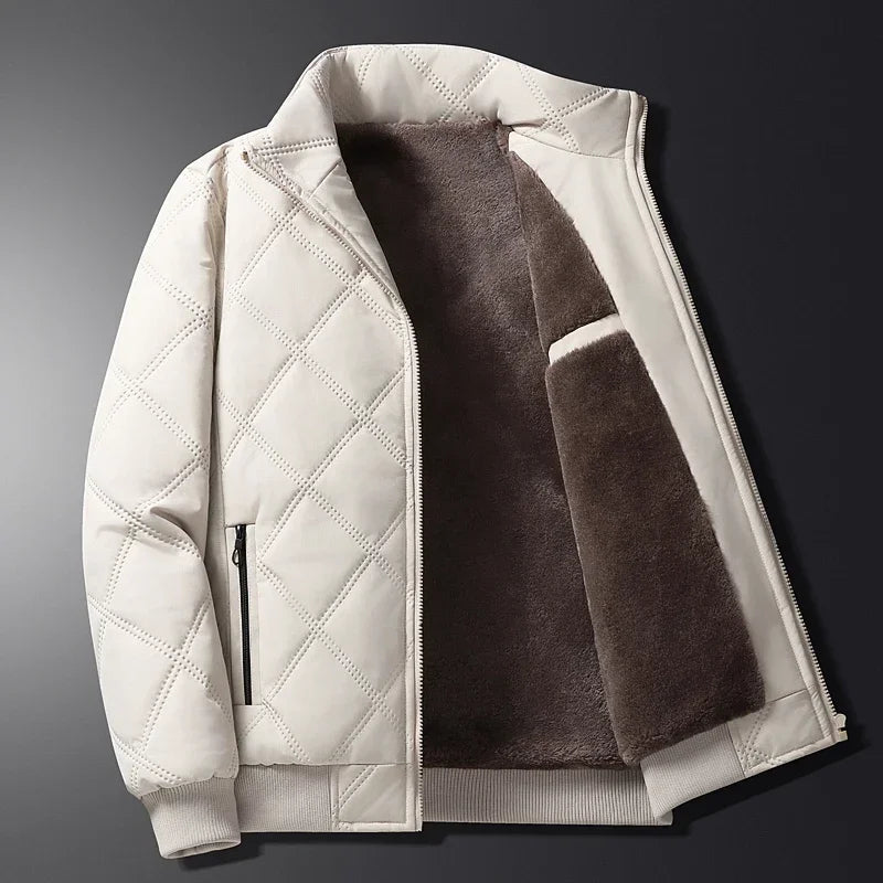 Warm Coat with Textured Knit
