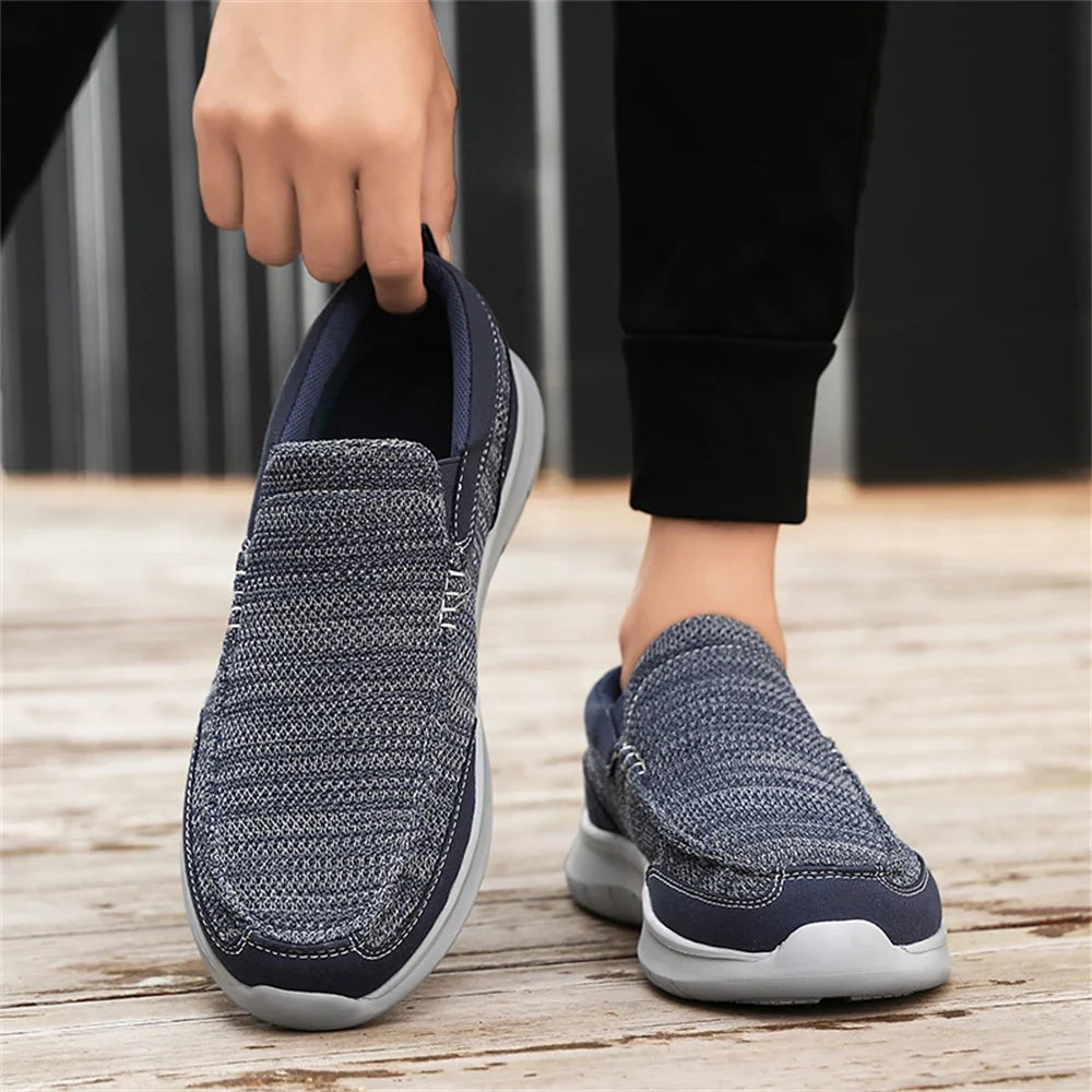 Knit Slip-On Shoes with Rubber Sole