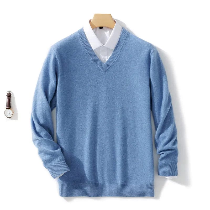 Wool Blend Sweater with V-Neck