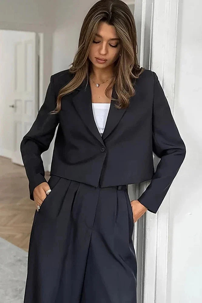 Autumn Winter Solid Office Trousers Set