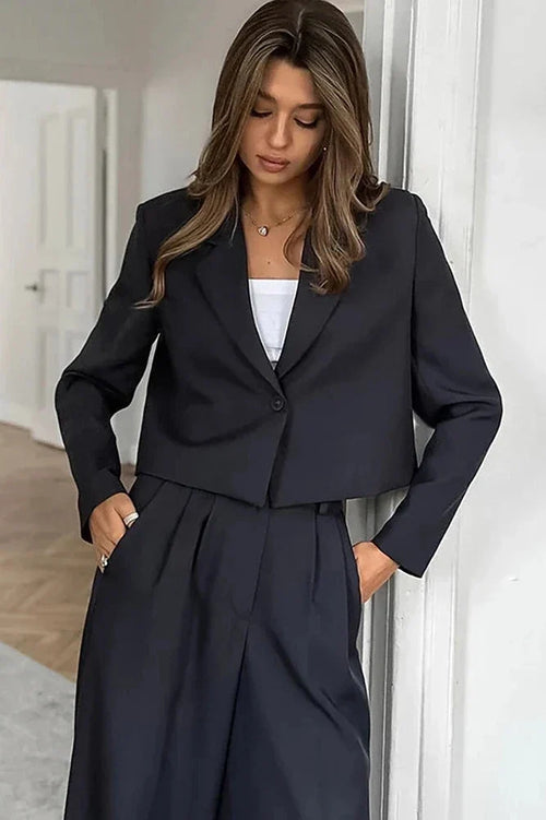 Autumn Winter Solid Office Trousers Set
