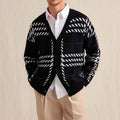 Knit Cardigan with Button Front and V-Neck