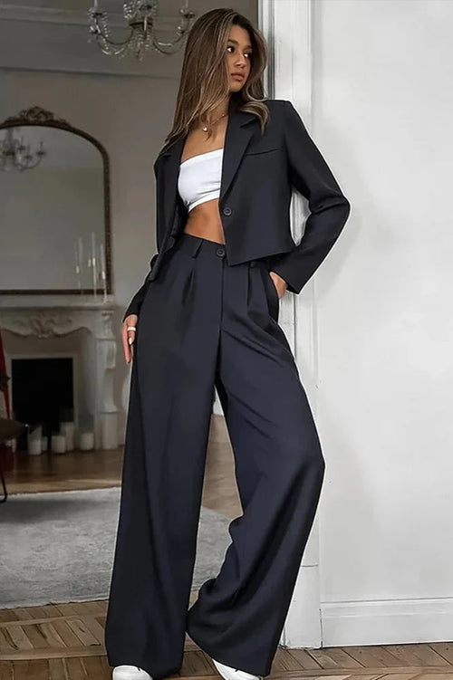 Autumn Winter Solid Office Trousers Set