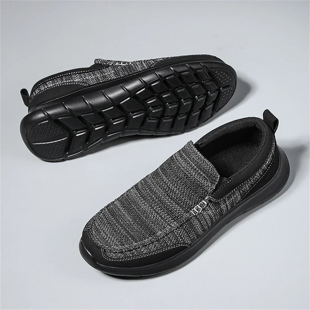 Knit Slip-On Shoes with Rubber Sole