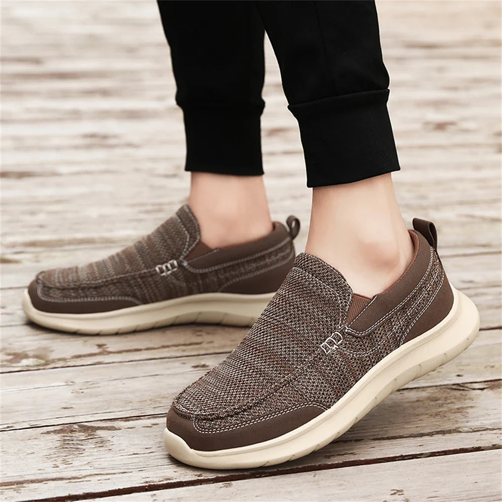 Knit Slip-On Shoes with Rubber Sole