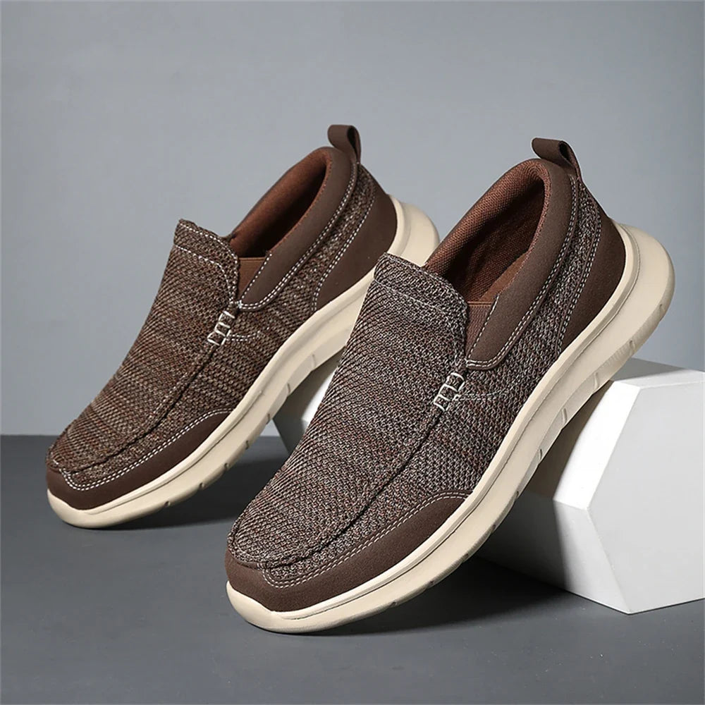 Knit Slip-On Shoes with Rubber Sole