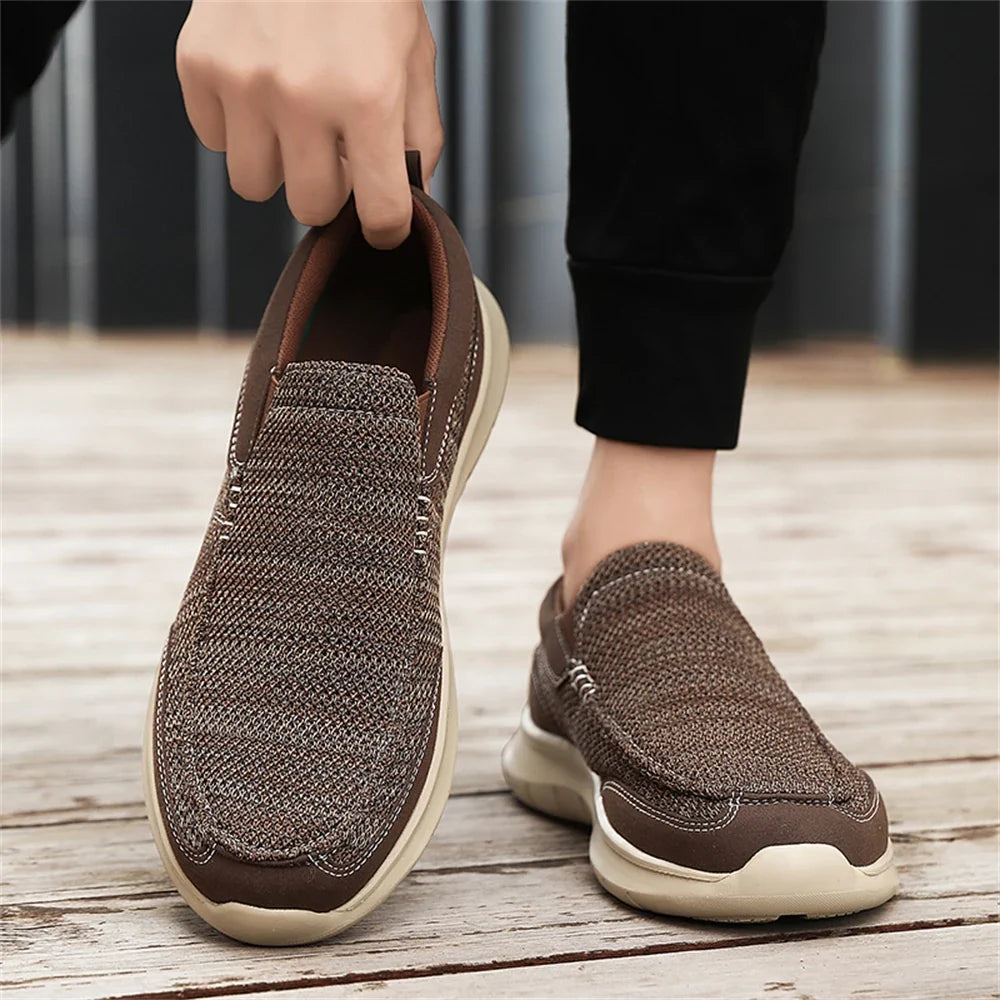 Knit Slip-On Shoes with Rubber Sole