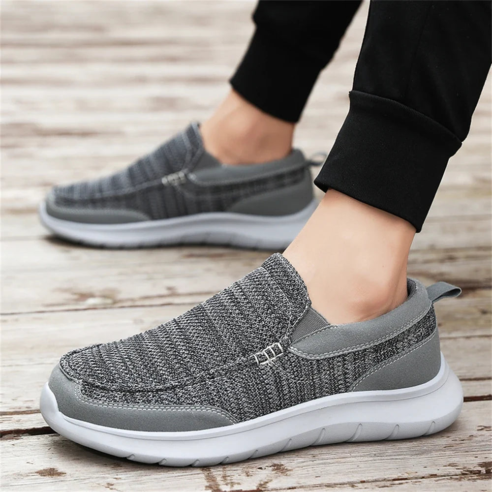 Knit Slip-On Shoes with Rubber Sole