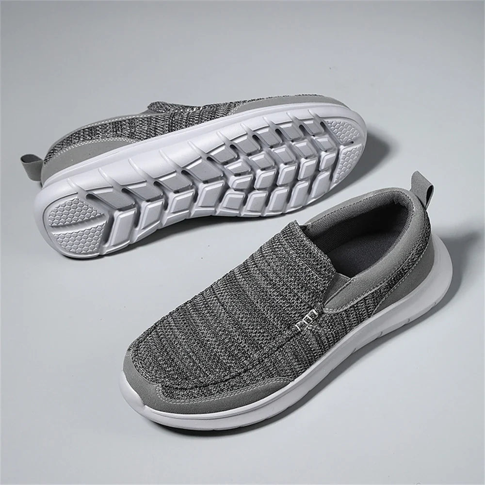 Knit Slip-On Shoes with Rubber Sole