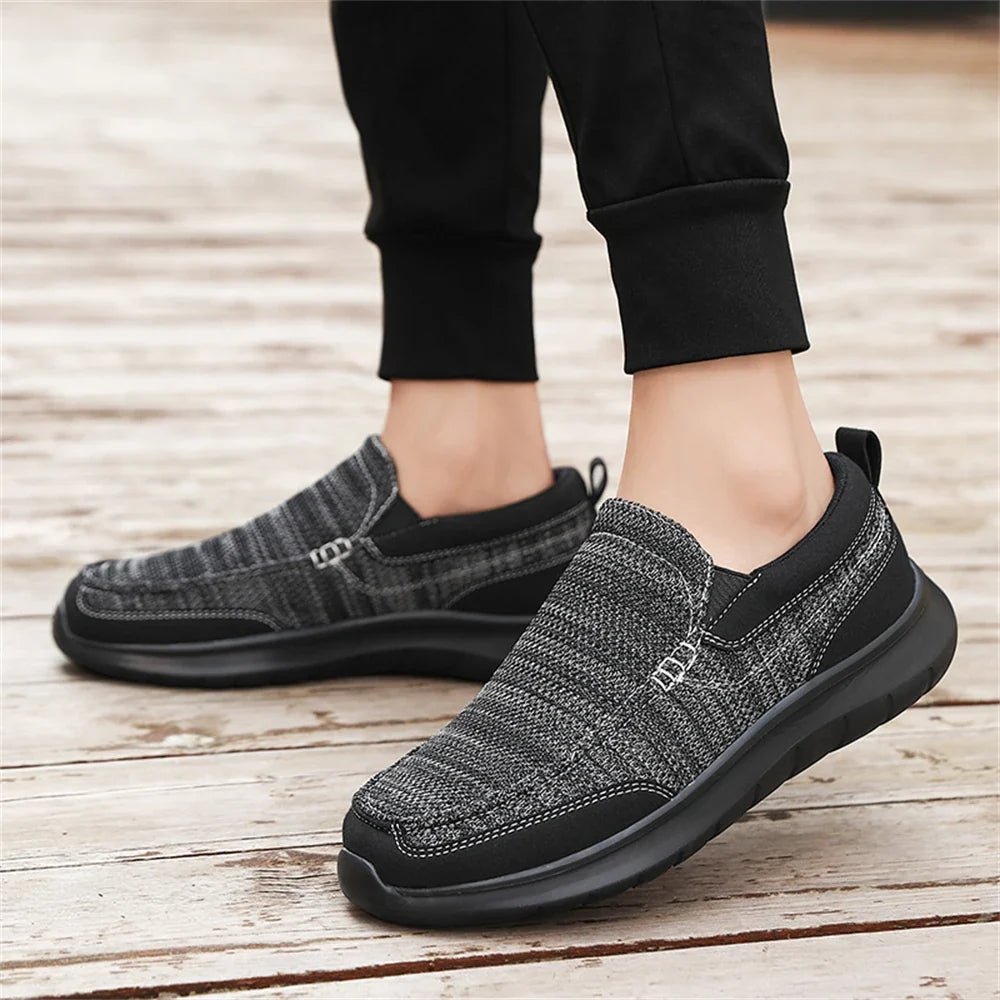 Knit Slip-On Shoes with Rubber Sole