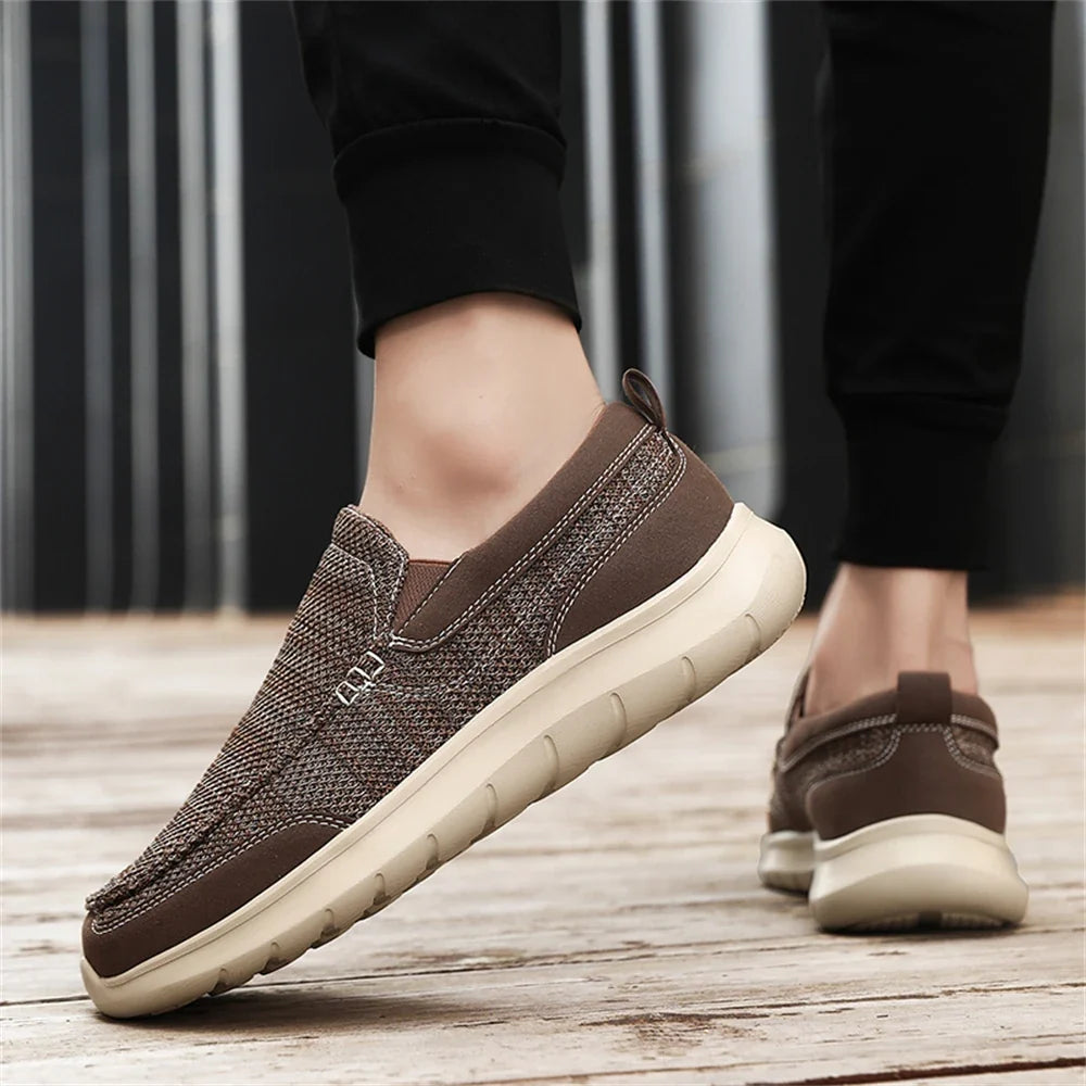 Knit Slip-On Shoes with Rubber Sole