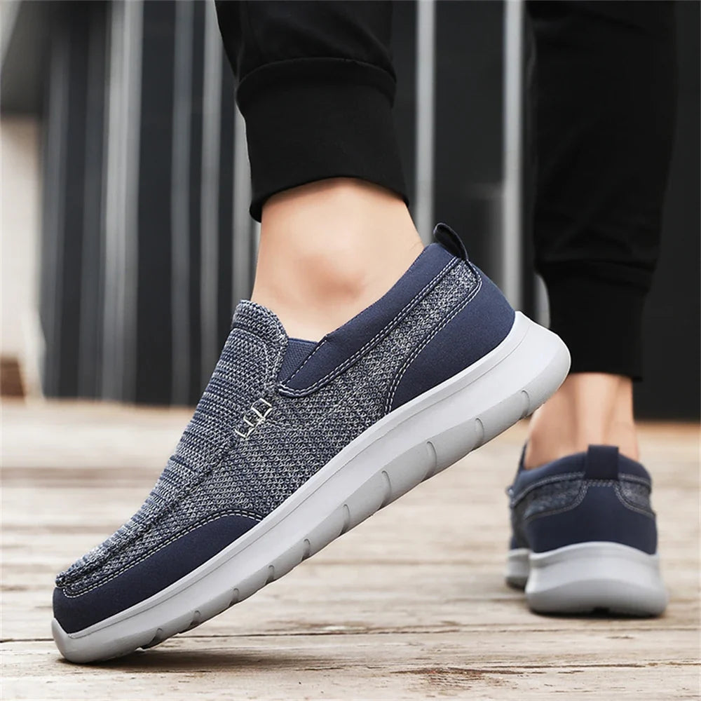 Knit Slip-On Shoes with Rubber Sole