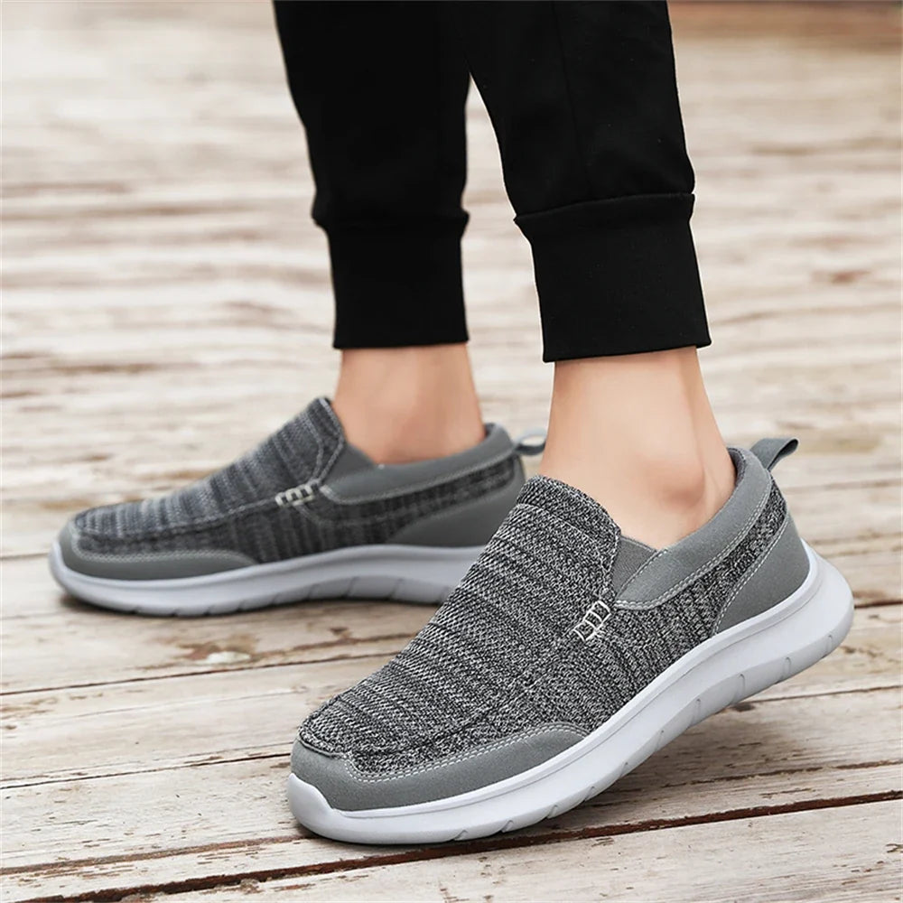 Knit Slip-On Shoes with Rubber Sole