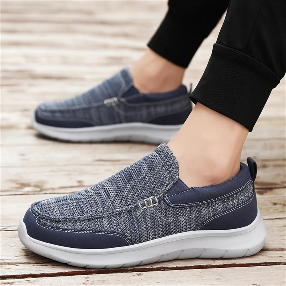 Knit Slip-On Shoes with Rubber Sole