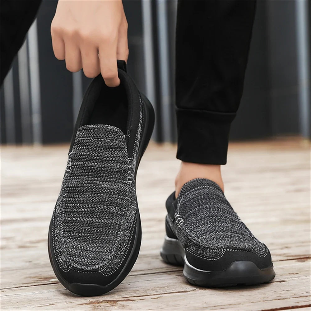 Knit Slip-On Shoes with Rubber Sole
