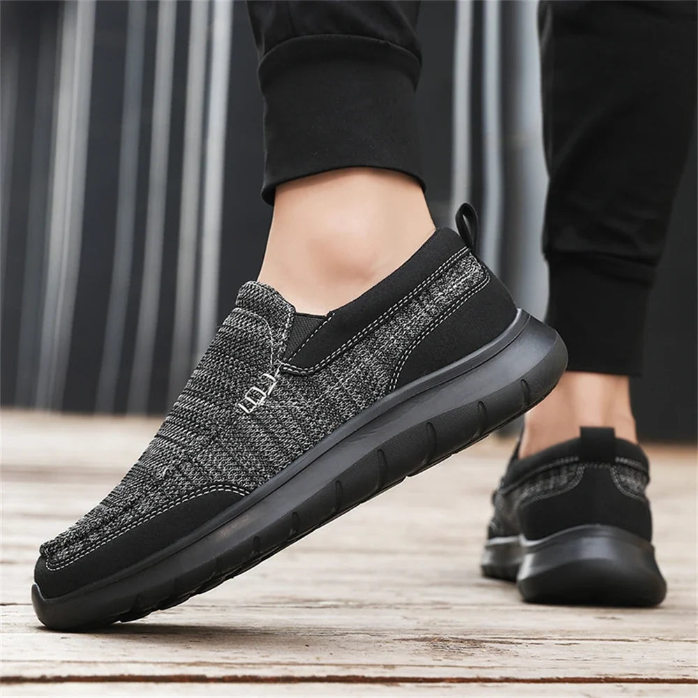 Knit Slip-On Shoes with Rubber Sole