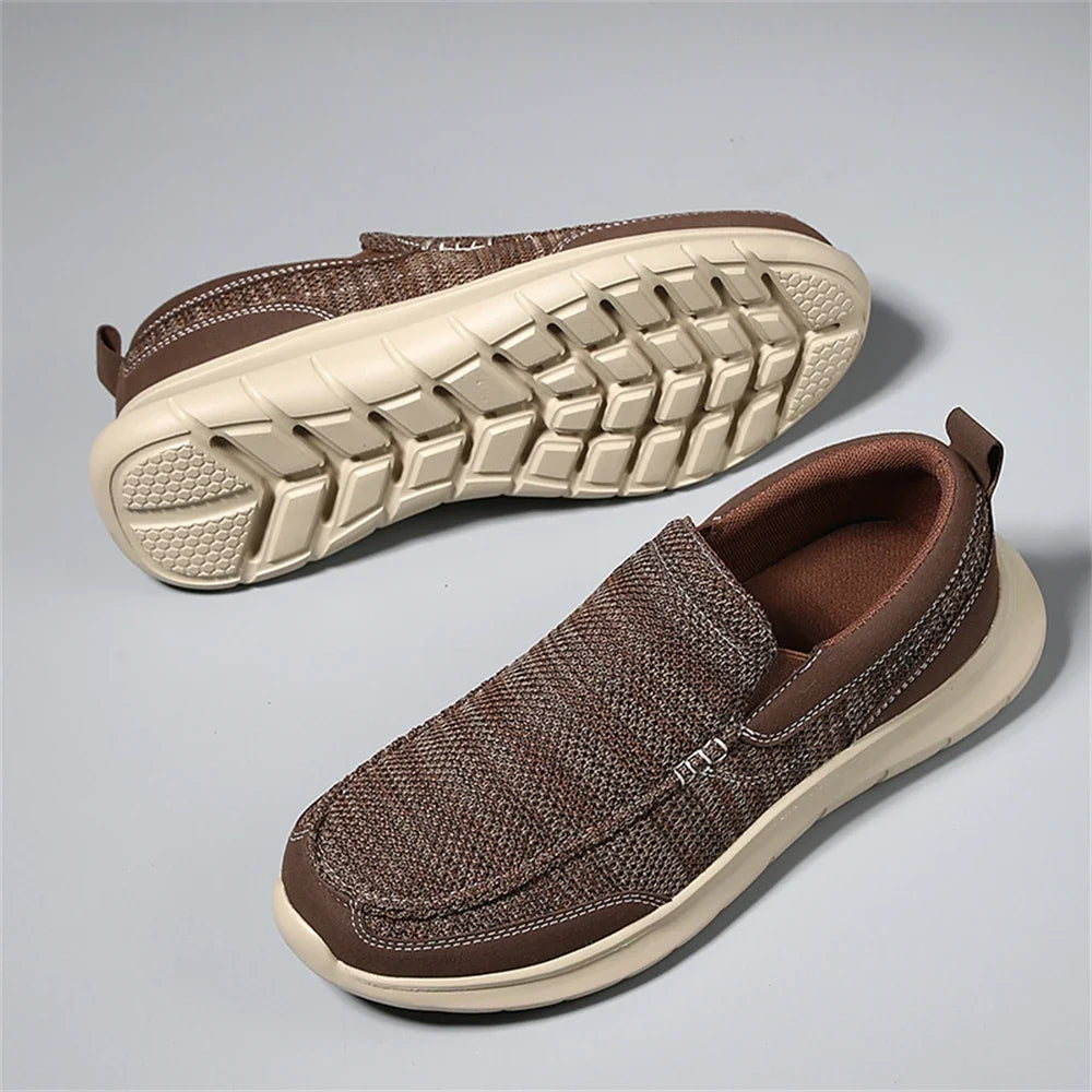Knit Slip-On Shoes with Rubber Sole