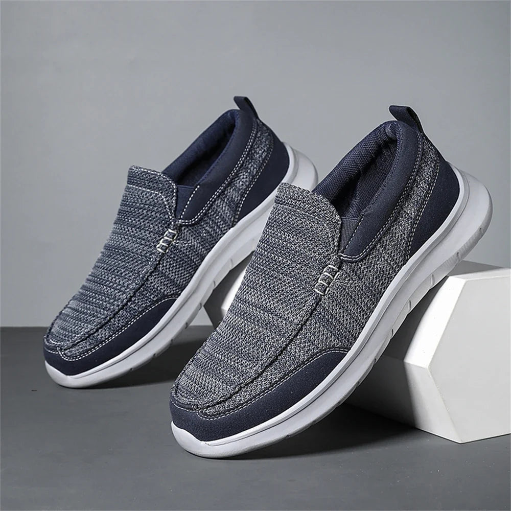 Knit Slip-On Shoes with Rubber Sole