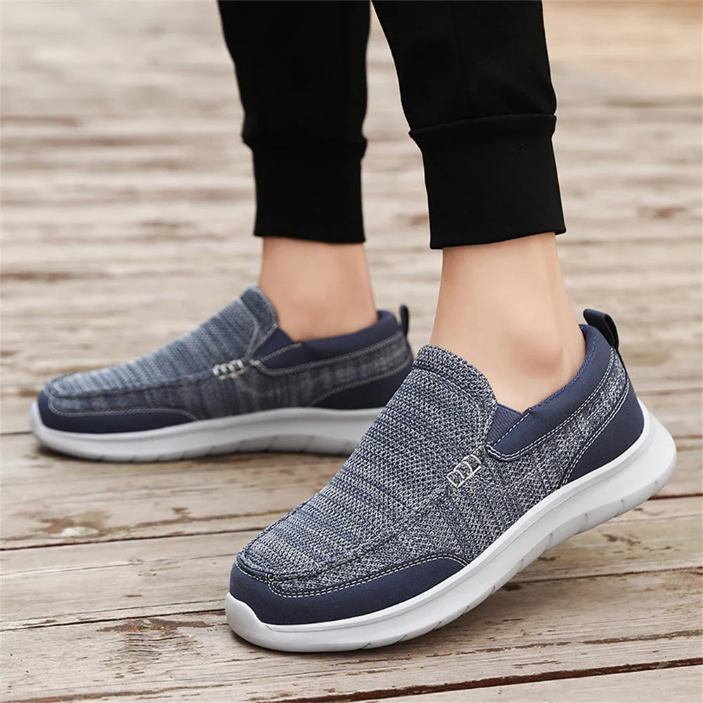 Knit Slip-On Shoes with Rubber Sole