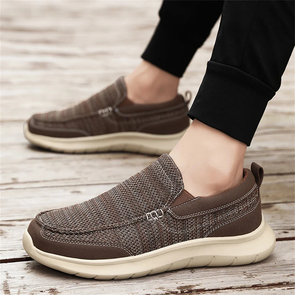 Knit Slip-On Shoes with Rubber Sole