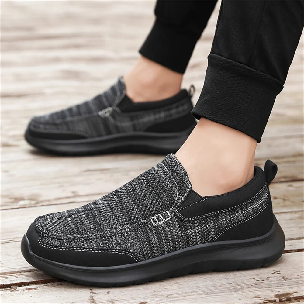 Knit Slip-On Shoes with Rubber Sole