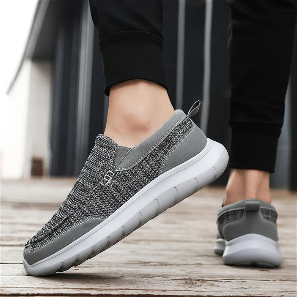 Knit Slip-On Shoes with Rubber Sole