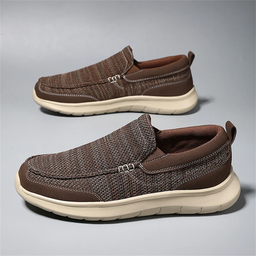 Knit Slip-On Shoes with Rubber Sole