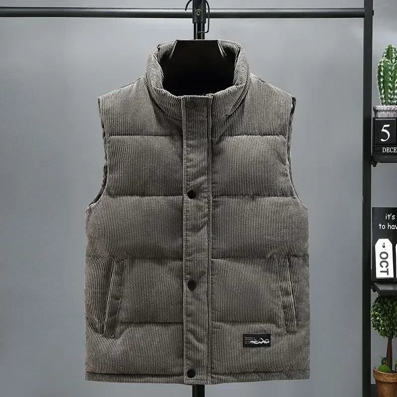 Corduroy Sweater with Zip Front