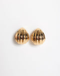 Statement Seashell Textured 14K Gold Huggie Earrings