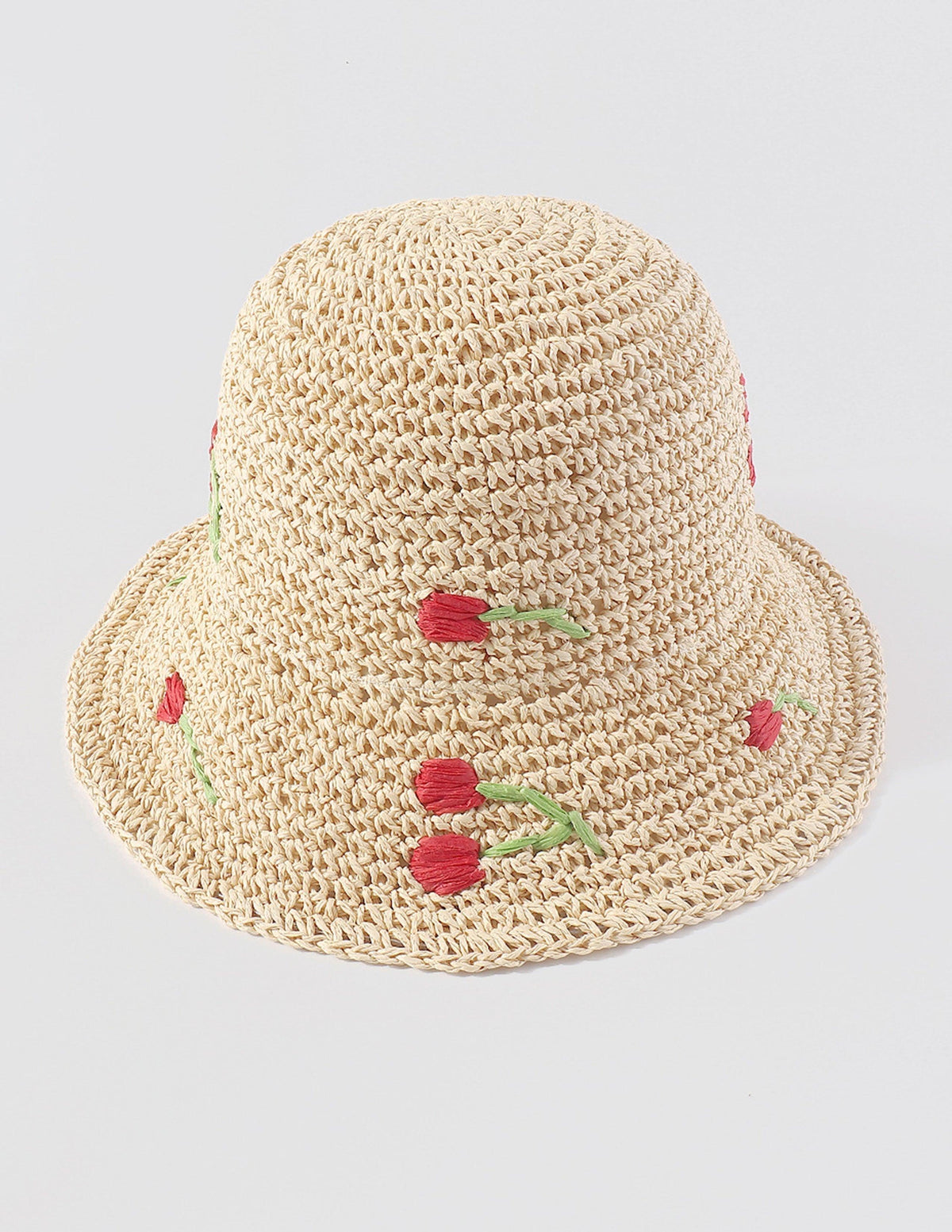 Modern Woven Flower Bucket Hat