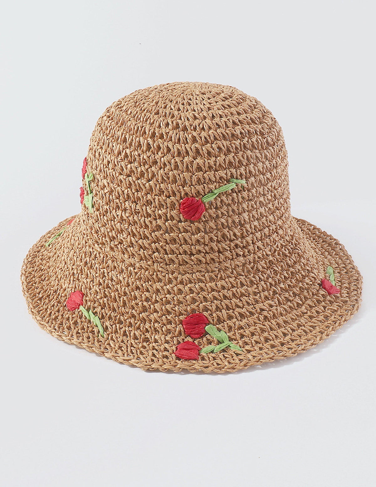 Modern Woven Flower Bucket Hat