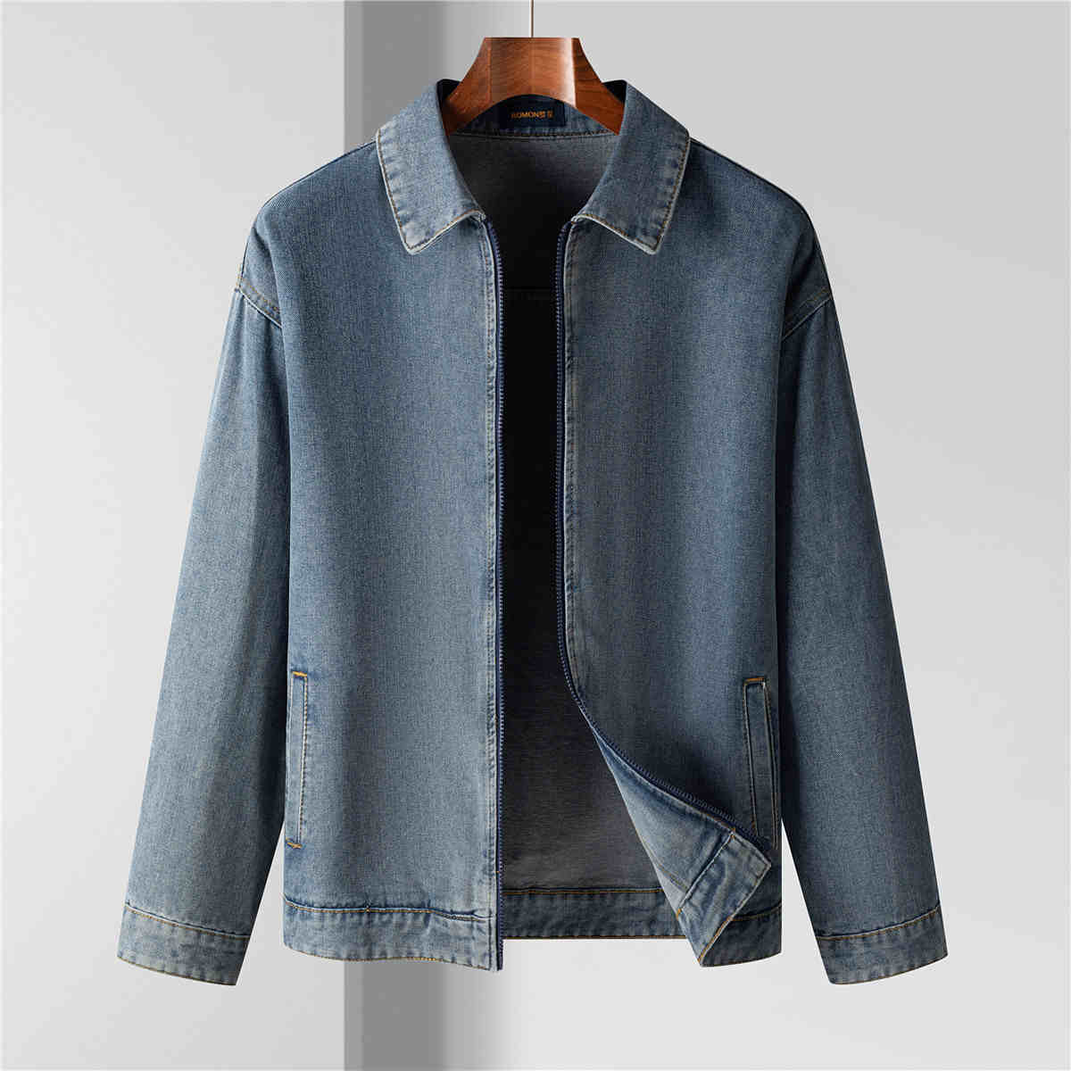 Denim Jacket with Button Front and Vintage