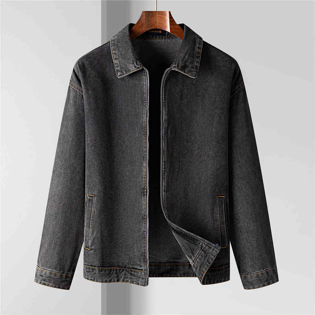 Denim Jacket with Button Front and Vintage
