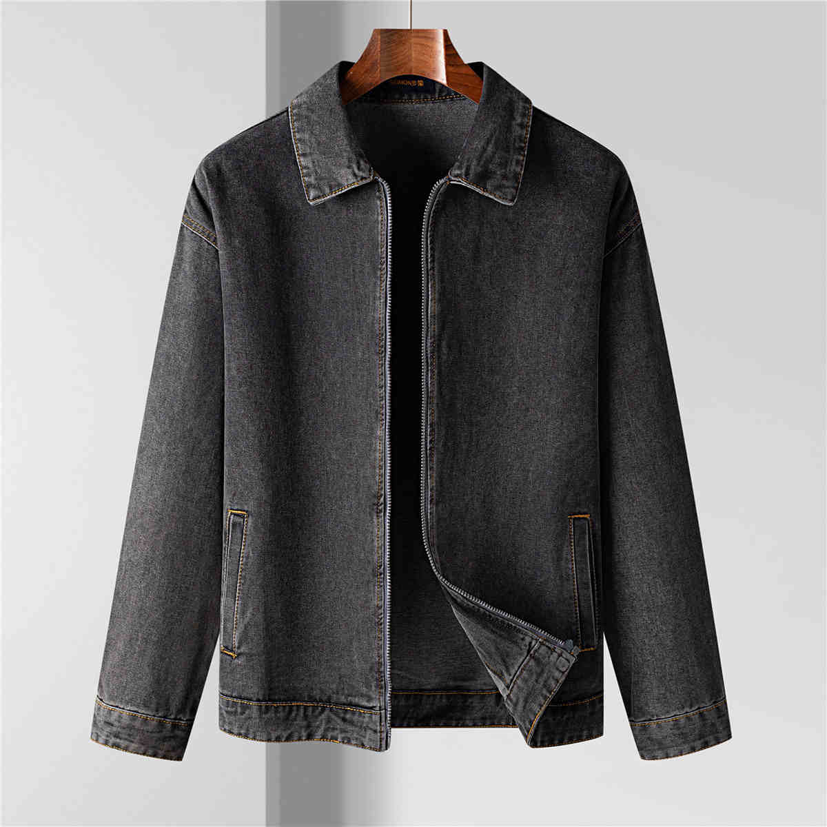 Denim Jacket with Button Front and Vintage
