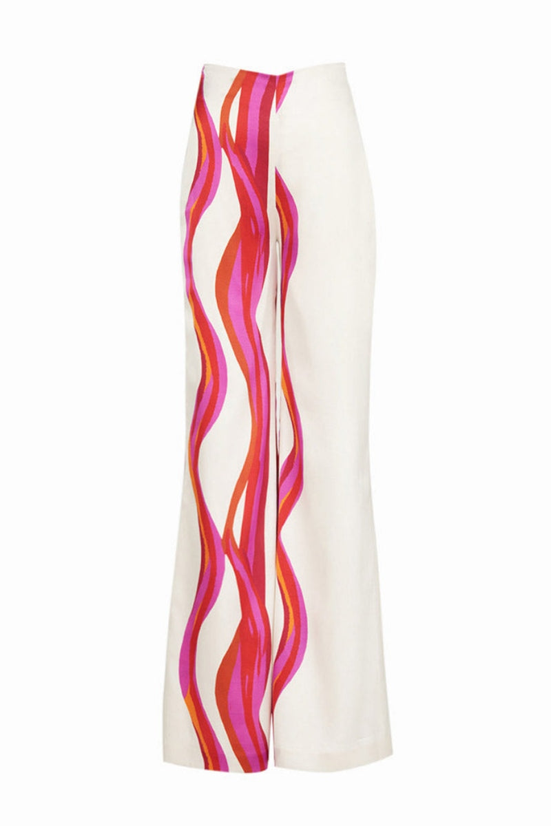 Coordinated Abstract Waves Two-Piece Set - Fuschia