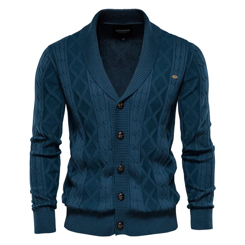 Wool Blend Cardigan with Slim Fit