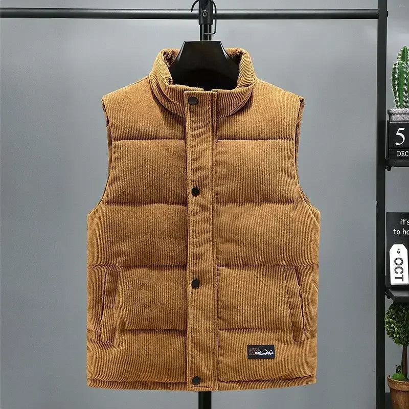 Corduroy Sweater with Zip Front