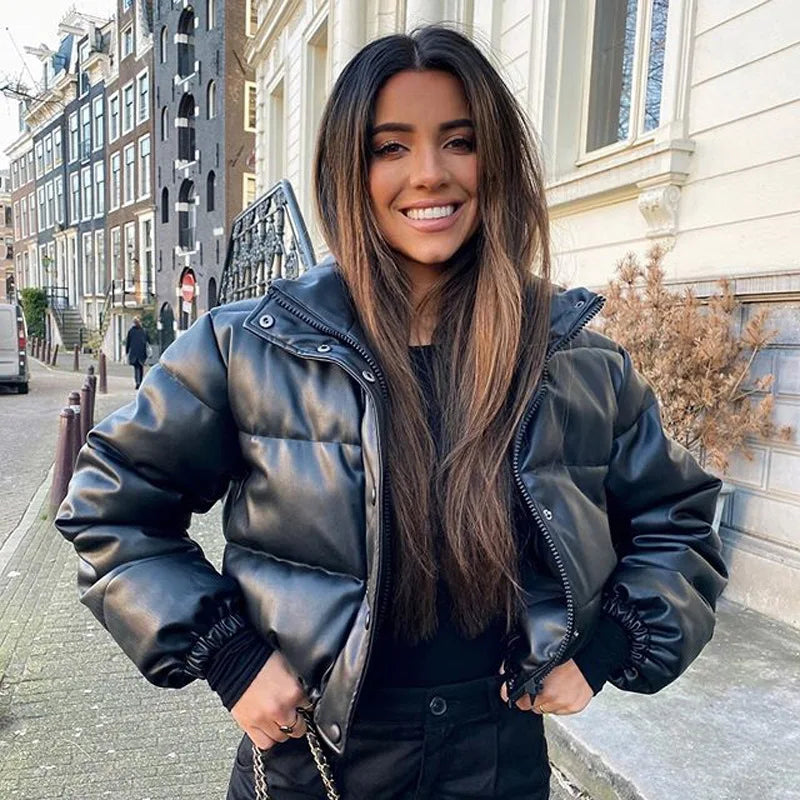 Padded Leather Jacket with a Modern Look