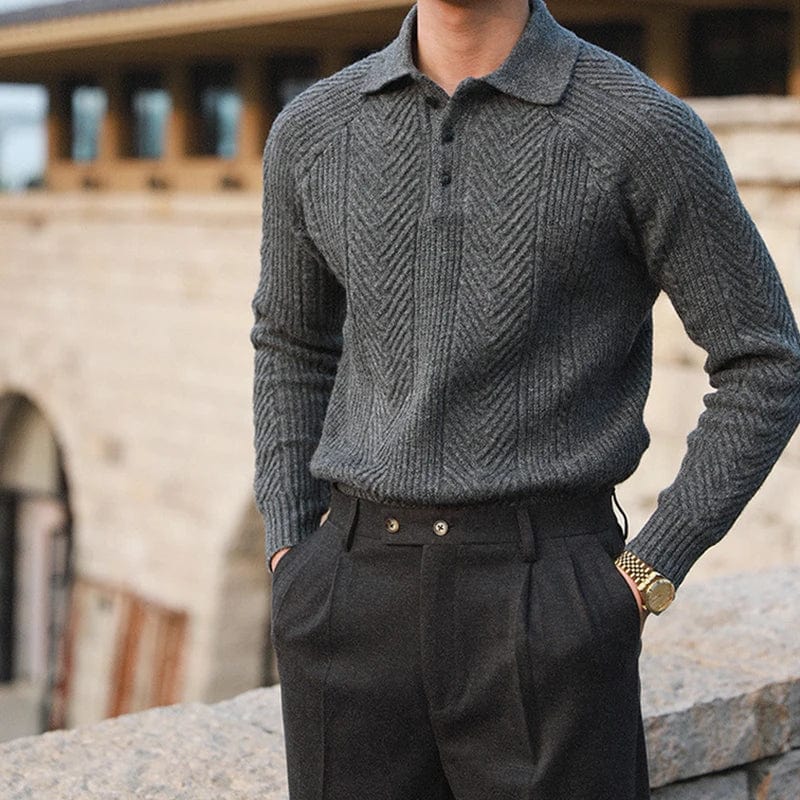 Polyester Sweater with Button Front