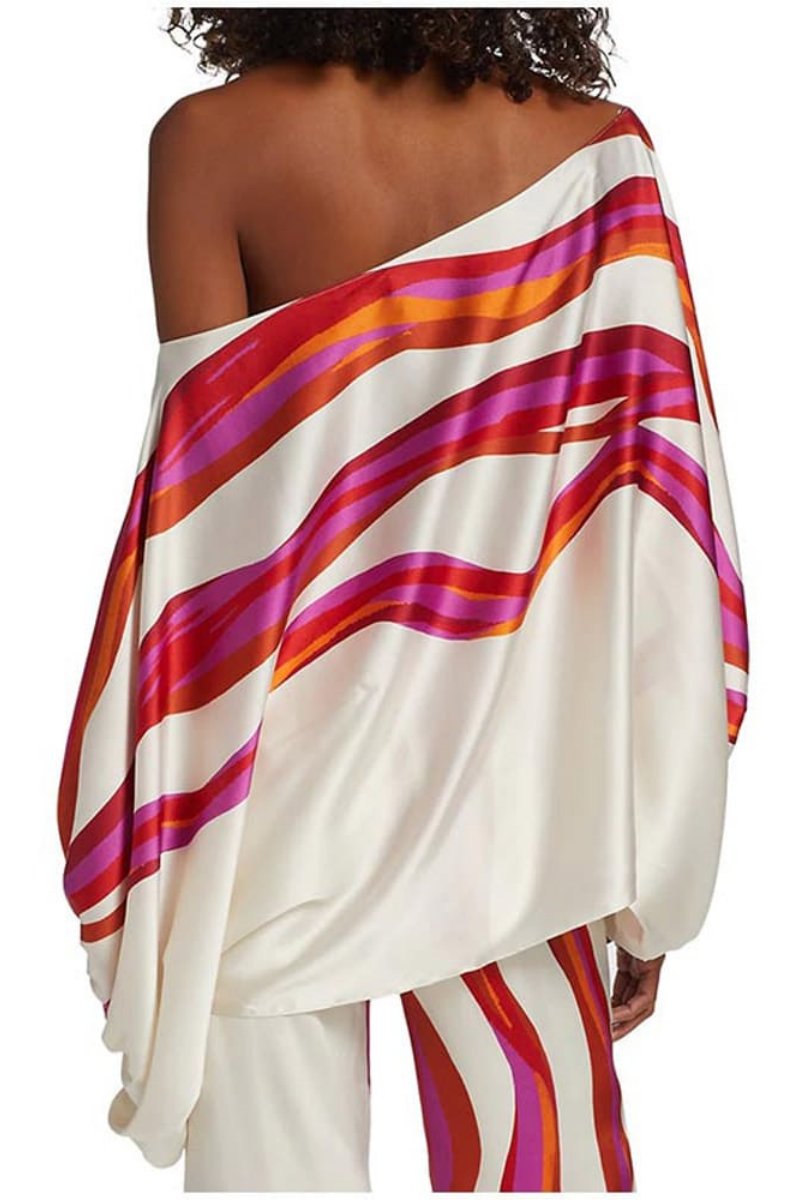 Coordinated Abstract Waves Two-Piece Set - Fuschia