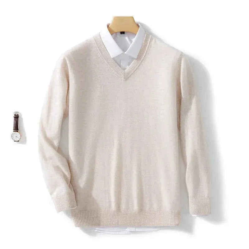 Wool Blend Sweater with V-Neck