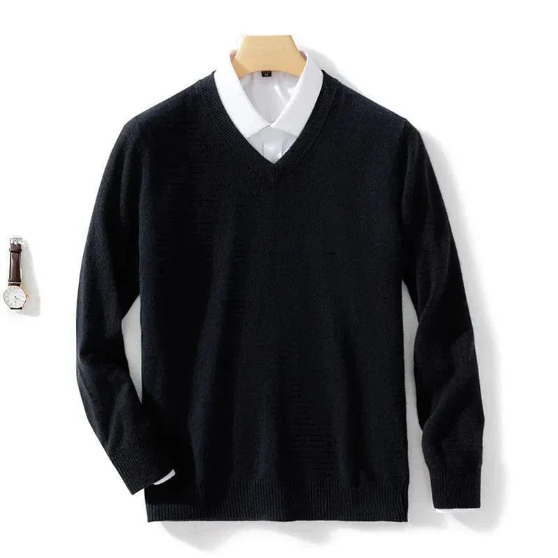 Wool Blend Sweater with V-Neck