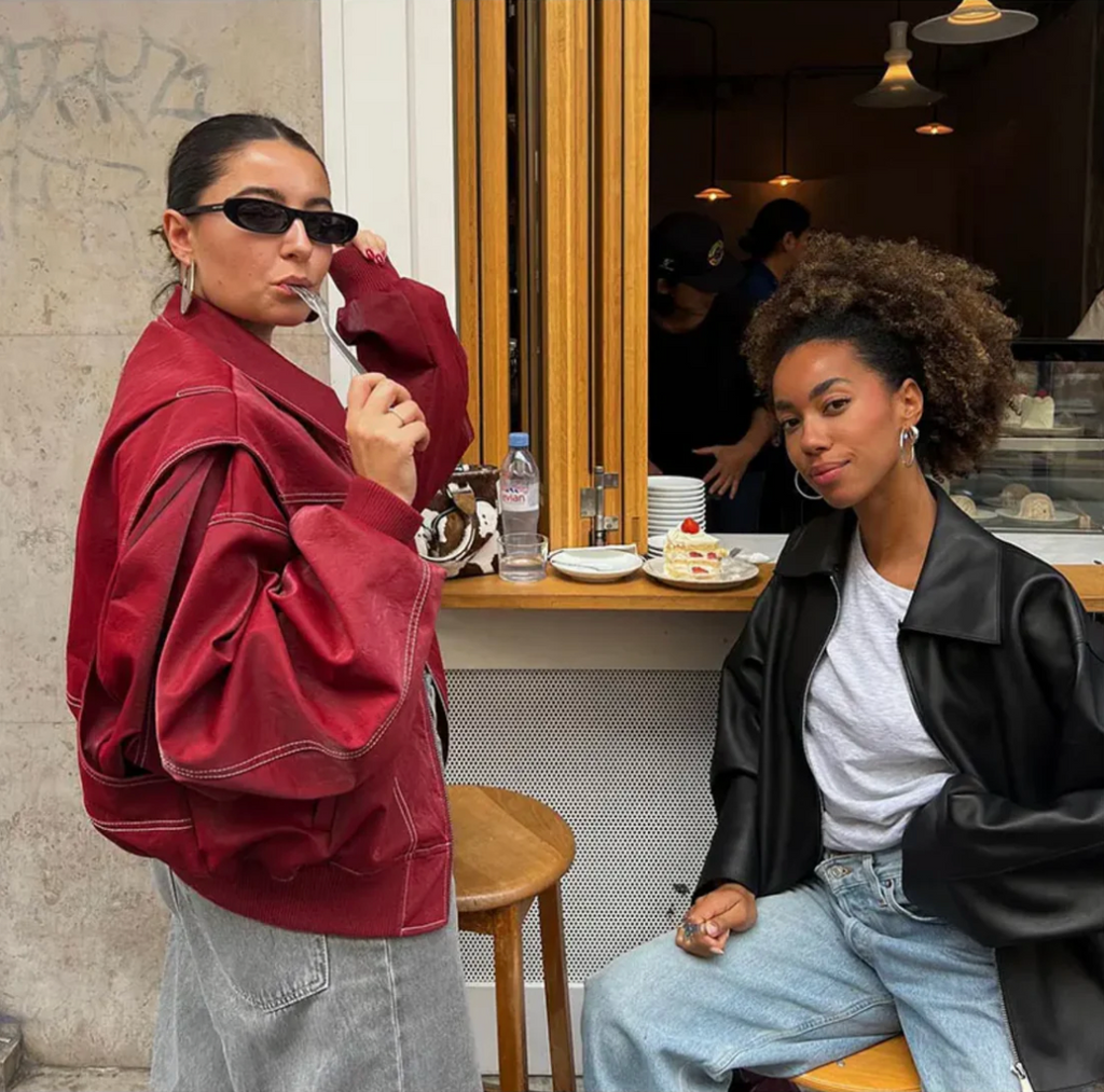 Oversized Leather Jacket in Urban Style