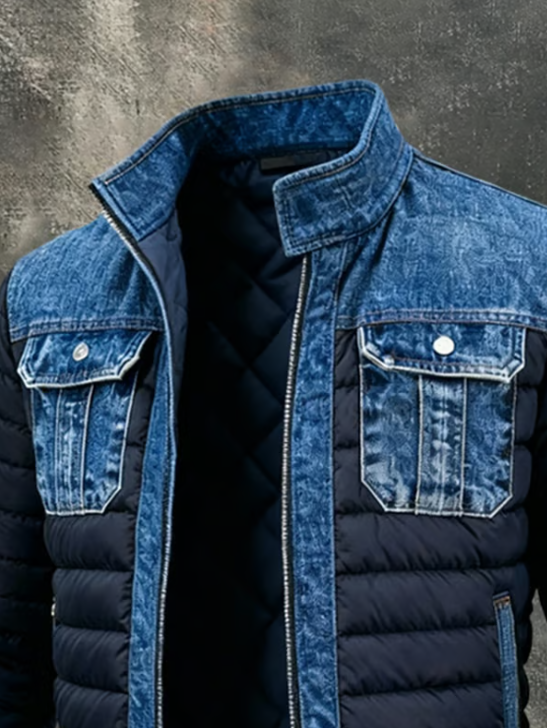 Lightweight Denim Jacket with Zip Front