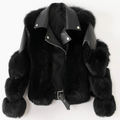 Luxurious Leather Jacket with Faux Fur Trim