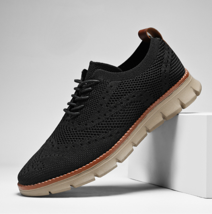 Knit Brogue Shoes with Memory Foam Insole