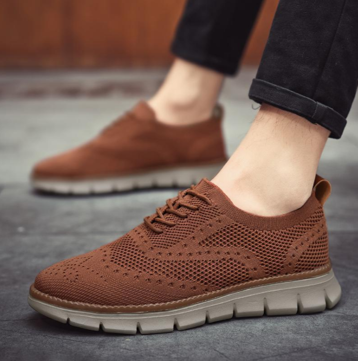 Knit Brogue Shoes with Memory Foam Insole