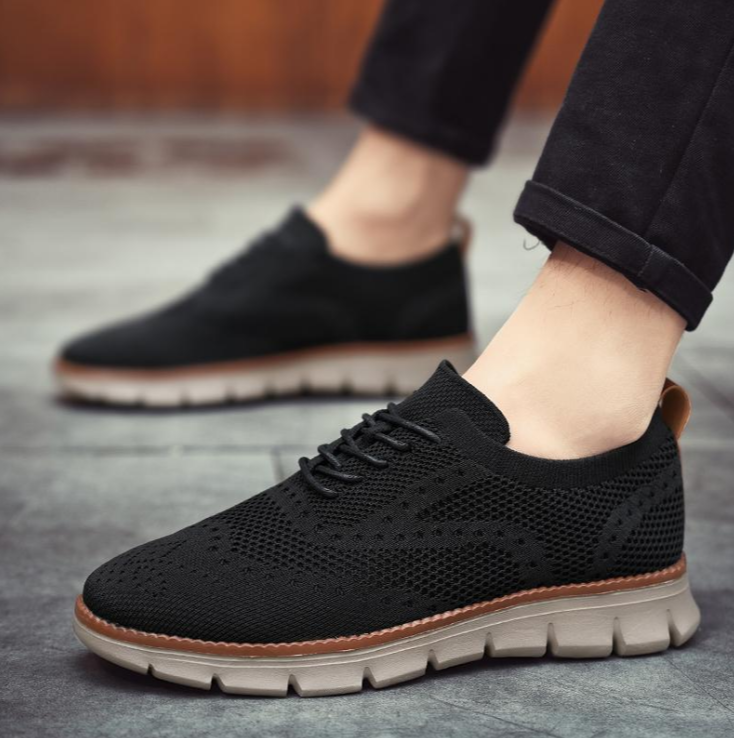 Knit Brogue Shoes with Memory Foam Insole