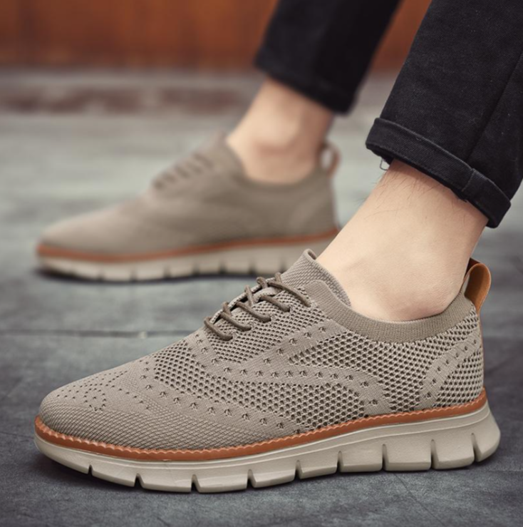 Knit Brogue Shoes with Memory Foam Insole